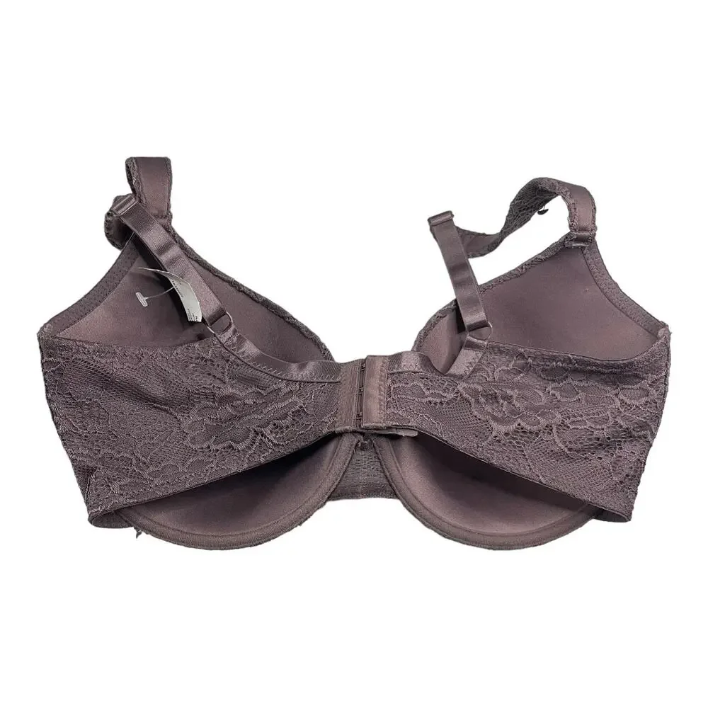 Delta Burke 38DD Bra Underwire Purple Full Coverage Wide Strap Style 8411-16